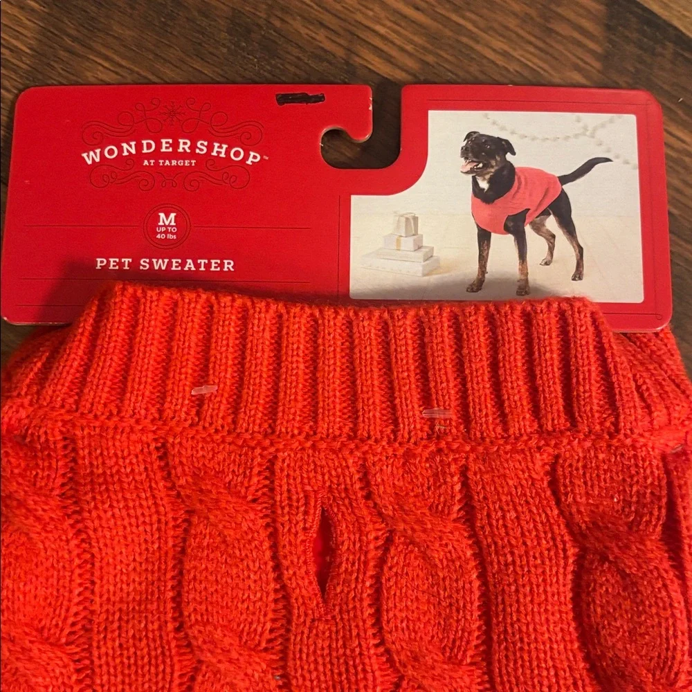 NWT Wondershop Vibrant Red Cable Knit Pet Sweater